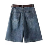 Capris Jeans Loose Women's Shorts Baggy Summer Clothes Korean Dongdaemun 2025 Woman Clothing Blue Big Size Hanbok Pants Short