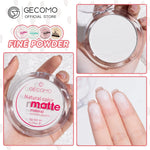 GECOMO Mattifying Compact Powder 12H Long Last Oil Control Silky Matt Makeup Setting Powder Translucent For All Skin Tones
