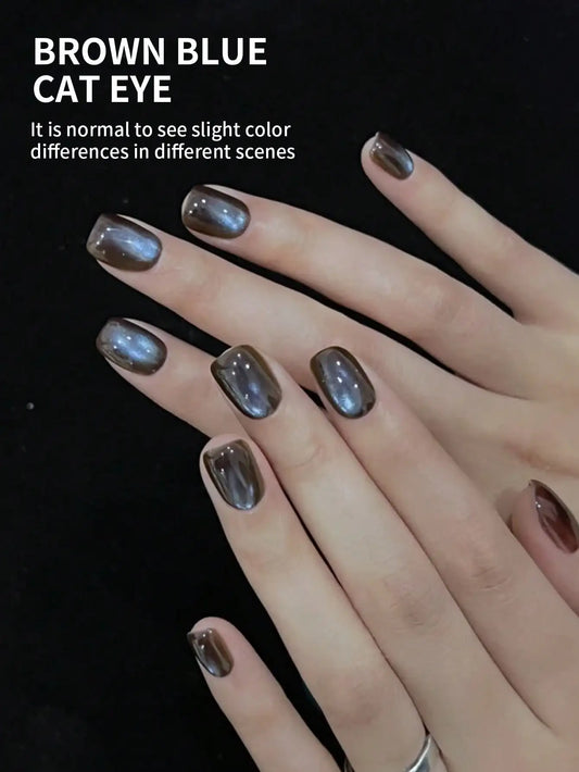 1PC 15ML Brown Blue Nail Gel Cat eye Semi Permanent Nail Art Soaking UV LED Nail Salon DIY Nail Salon Gel For Spring And Summer