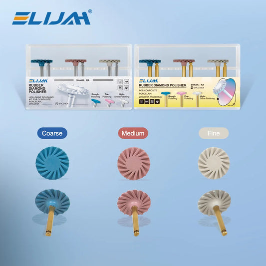 6Pcs/Set Dental Rubber Polisher Composite Resin Diamond System RA Polishing Disc Wheel Kit 14mm Spiral Flex Golden Silver Tool