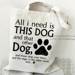 Dog Cat Paw Heart Print Handbags Women Men Harajuku Fashion Shoulder Bag Casual Funny Animal Lover Shopping Trend Cute Tote Bag