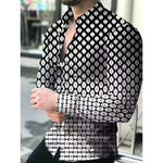 2023 Designer New 3D Printing Pattern Graffiti Line Plaid Shirt Fashion Men's Street Outdoor Casual Lapel Cardigan Large Size