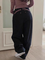 Gagarich Embroidered Letter Printed Jeans 2025 Spring Women New Style Sweet Cool Spicy Girl High Waist Temperament Skinny Pants