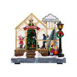Christmas Village House Figurines Lighted Christmas Collectible Buildings Decoration with Music New Year Decor