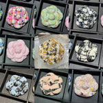 6.8cm New Camellia Flower Brooch Coarse Woolen Fabric Handmade Super Shaped Pins Women's High-end Luxury Corsag