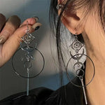 New Exaggerated Moon Crescent Devil Eye Large Circle Long Earrings For Women Vintage Jewelry Accessories