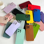 Titanium gray fine hole liquid silicone phone case for iPhone 16 15 14 13 12 11 Pro Max Plus full shockproof soft bumper cover