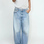Spring 2025 New TRF Women's Loose Wide Leg Denim Jeans Multi-Color Balloon Silhouette l Waist Jeans Casual Loose Fit