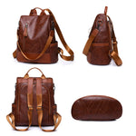 College Women Backpack Designer Soft Leather Vintage Packbag Female Travel Back Pack School Bags for Teenage Girls Shoulder Bag