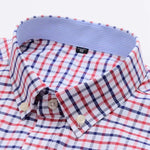 Men's Versatile Casual Checkered Oxford Cotton Shirts Single Pocket Long Sleeve Standard-fit Button Down Gingham Striped 7XL 6XL