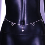 Stonefans Women Sexy Rhinestone Heart Belly Button Waist Chain Fashion Love Pendant Navel Piercing Chain Ring Body Jewelry Party
