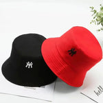Unisex Letter Embroidery Personality Two-sided Bucket Hats Fishermen Caps Outdoor Casual Cap Sunscreen Hat