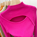 2025 Autumn Winter Sexy Hollow Out Women Sweaters Slim Vintage Jumper Soft Warm Pull Female Casual Pullover Knitted Sweater Tops