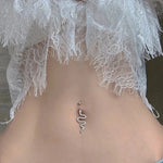 Zircon Belly Button Rings Sparkling Snake Shaped Navel Rings Body Piercing Jewelry Women Dangle Navel Piercing Ring