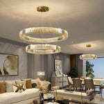 Modern Luxury Ring Crystal Led Ceiling Chandelier Living Dining Room Bedroom Lustre Decor Pendant Lights Hanging Lamp Fixture