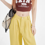 6 Colors Summer Soft Cosy Lyocell Fabric Woman Jeans Loose Wide Leg Straight High Waist Pants Fashion Student Casual Trousers