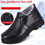 Shoes for Men 2025 Winter Fashion Non-slip Cotton Shoes Men's Thickened Leather Waterproof Casual Snow Boots Zapatillas Hombre
