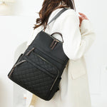 Fashion Plaid Daypack Women Waterproof Nylon Backpack Purse Ladies Large Capacity Book Bag Outdoor Travel Weekend Schoolbags