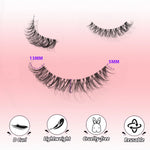 7 Pairs of Natural D Curled Transparent Stem Crossed False Eyelashes