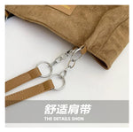 Large-Volume Suede Stylish Commuter Tote Bag For Ladies With One Shoulder Bag
