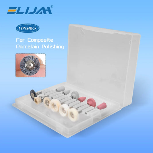 Denspay Dental 12pcs/box Composite Polishing Kit RA 2.35mm for Low Speed Hanpiece Porcelain Natural Teeth Nail Polishing