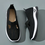 Women Sneaker Mesh Breathable Causal Women Shoes Antislip Flat Knitted Shoes Soft Bottom Slip On Tennis Shoes
