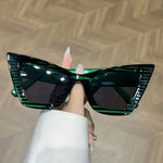 Oversized cat eye women's sunglasses fashionable retro gradient sun glasses luxury brand designer shades