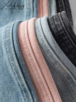 MiuKoMiYa Straight Leg Jeans For Women High Waist Gray Long Wide Denim Pants Vintage Blue Boyfriend Jeans Women 2025 Fall Pants