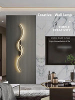 Modern LED Wall Lamp Minimalist Led Light Bedroom Bedside Long Strip Wall Sconces Living Room Sofa Home Indoor Lighting Fixture