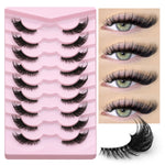 GROINNEYA Half Eyelashes Natural Cat Eye Lashes Soft Wispy Clear Band Lashes With Winged Ends For Extended Eye Look Makeup
