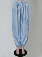 Tossy Summer Fashion Pocket Bloomers Female Trousers Pleated Loose High Waist Patchwork Bandage Streetwear Wide Leg Women Pants