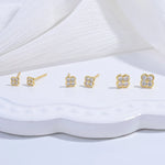 S925 solid sterling silver stud earrings with four-leaf clover ，elegant cute  small flower earrings