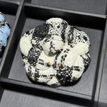 6.8cm New Camellia Flower Brooch Coarse Woolen Fabric Handmade Super Shaped Pins Women's High-end Luxury Corsag