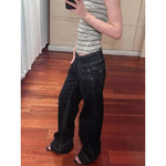 American Retro Low Waist Wide Leg Jeans Women's Summer Autumn Loose Drapey Tall Extended Length Hot Girls Wide Leg Pants