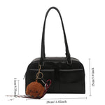 Large Capacity Brown Bowling Handbag Women's Shoulder Bag Retro Korean INS Style Autumn Winter New 2025 Fashion Trend Bag