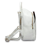 Zency Charm Women Pure White Backpack 100% Genuine Leather Anti-theft Button Elegant Female Travel Knapsack Shoulder Bag Pink