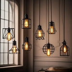 Industrial Retro Iron Art Pendant Light Dining Room Restaurant Kitchen Hanging Lamp Loft Vintage Simple Bedroom Bar Pendant Lamp
