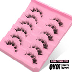 GROINNEYA Cat Eye Lashes Faux Mink Eyelashes  Fake Lashes Natural Look Wispy Winged End Eye Elongated Eyelashes