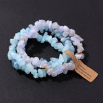 Irregular Chips Natural Stone Bracelet Aquamarine Beads Crystal Quartz Gravel Reiki Bracelets Energy Jewelry for Women Men Gift