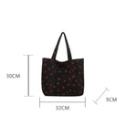 Corduroy Handbag Strawberries Beach Bag Fashionable Versatile Shoulder Bag LargeCapacity Simple Commuter Women's Tote Bag Bolsos