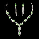 BLIJERY Elegant Purple Crystal Jewelry Sets for Women Crystal Rhinestones Necklace Earrings Bridal Wedding Party Jewelry Sets