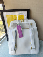 Zency 100% Genuine Leather Pure White Knapsack Ladies Crocodile Pattern Women Backpack Fit A4 Magazine Laptop