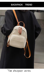 Genuine Leather Cowhide Women Backpack Shoulder Bag Female Simple Commuter Travel Schoolbag Daily Women Backpack Handbag