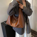 LEFTSIDE Design Large PU Leather Hobo Underarm Bags Lady Winter Shoulder Bag for Women 2024 New Trend Y2K Handbags and Purses