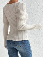 Rib knit cold wind niche design sense of autumn and winter sweater