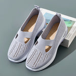 Women Sneaker Mesh Breathable Causal Women Shoes Antislip Flat Knitted Shoes Soft Bottom Slip On Tennis Shoes