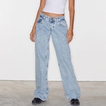 Y2K Women Wide Leg Denim Pants Baggy Low Waist Boyfriend Jeans Casual Vintage Loose Fit Jeans Trousers Cyber Grunge Streetwear