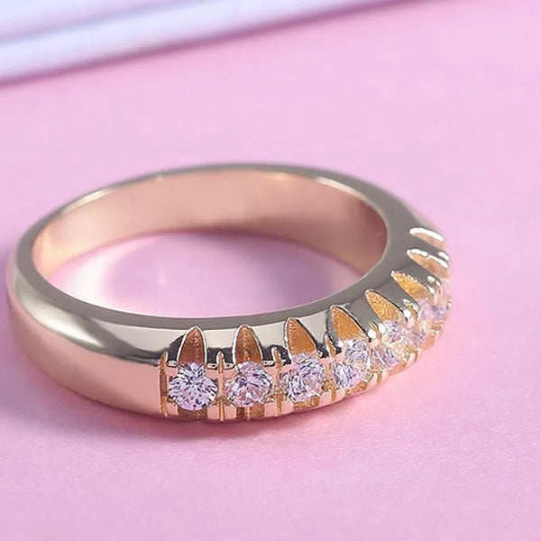 Huitan High Quality Office Lady Accessories Rings Golden Color Halo Micro Paved Casual Style Female Jewel With Size 6-10 2019