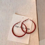 Ankela Red Big Round Hoop Earrings for Women Trendy Simple Hyperbole Geometric Circle Huggie Loop Jewelry Brincos Bijoux Gift