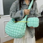 G5AE Womens Quilted Puffer Shoulder Bag Large Capacity Lightweight Handbag with Purse